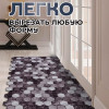 Коврик-дорожка "SHAHINTEX DIGITAL PRINT" (28) "Соты Мрамор" 120х1500 чёрно-серый (1м)