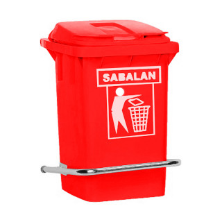 Мусорный бак с педалью "Sabalan" 60 л (красный)