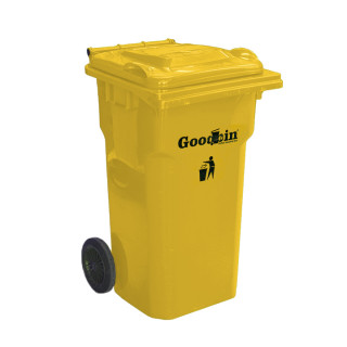 Мусорный бак "Goodbin" на колесах  (желтый,100л)