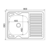 Мойка 80*60 (0,4) BKS гладкая левая