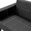 Диван "Орион" 3 (кзамPU/гоб.stock) чёрный, прошивка белая