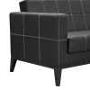 Диван "Орион" 3 (кзамPU/гоб.stock) чёрный, прошивка белая