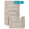 Комплект ковриков для в/к AQUA-PRIME Melany из 2 шт 50х80/40х50см 20мм (серо-бежевый) 1/15