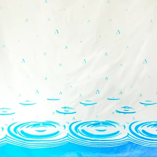 Шторы для ванной комнаты XT-037 AQUADOMER (170*180см, 10 колец, Капли)